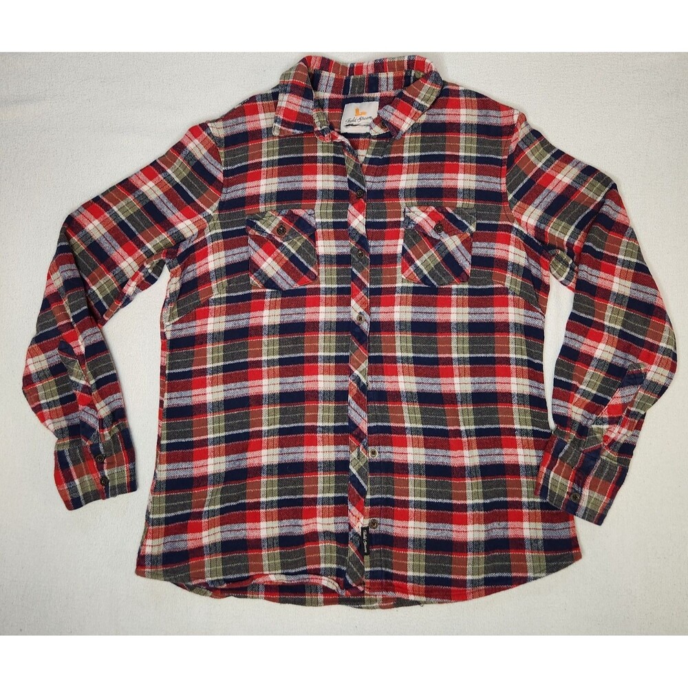Field & Stream Women's 100% Cotton Plaid Flannel Button Up Shirt Size Small VTG
